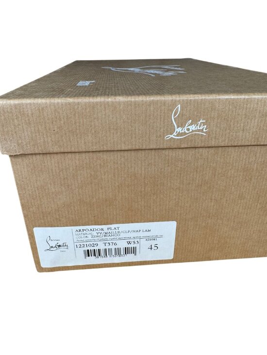 Christian Louboutin Men\'s Arpoador Flat Sneaker Zinc Bianco Size 45 main image 4